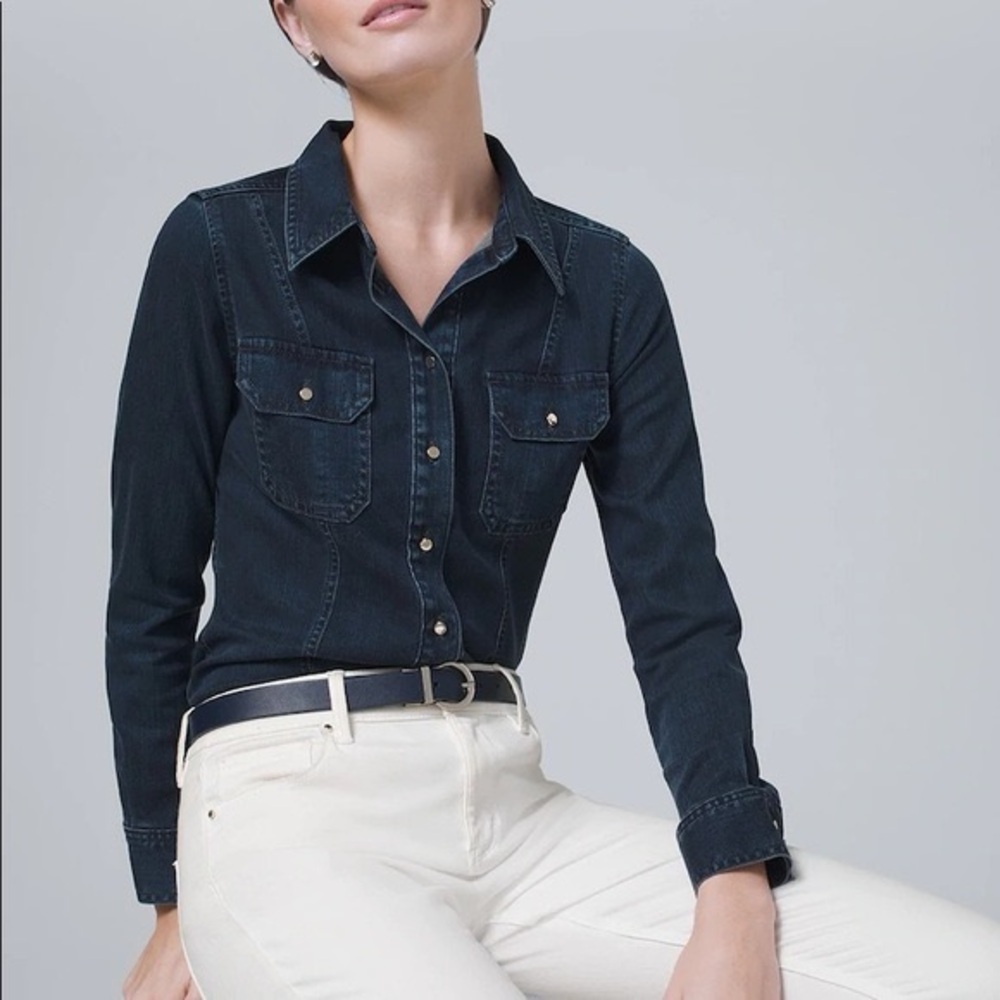 WHBM Everyday Soft Denim Shirt Top
